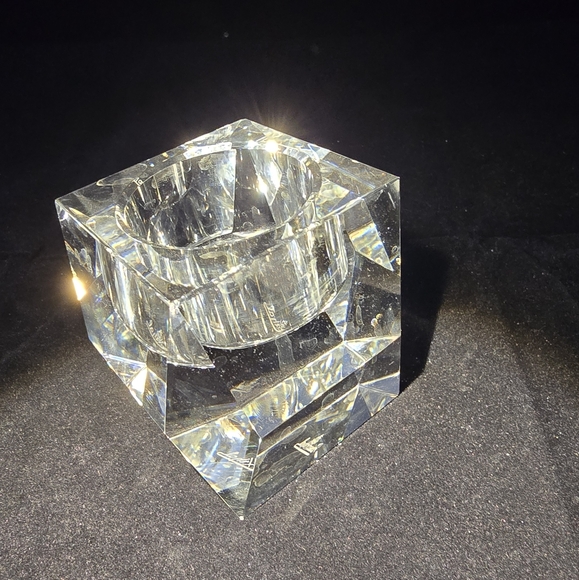 2 unmatching Clear Crystal Rosenthal Votive Candle Holders - Picture 3 of 9